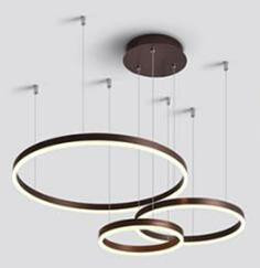 Luxury Dimmable Black Circle Chandelier with E14 Bulbs