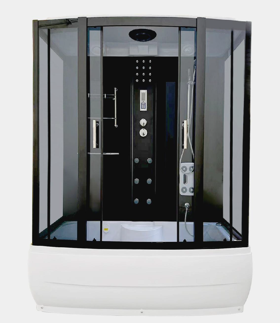 Best Multifunctional Shower Enclosures with Back Water Jets & Round Ceiling LED Lighting