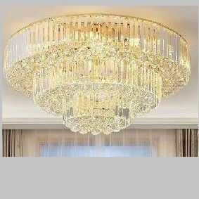 Modern SS circle Ceiling Light with Remote for Living Room