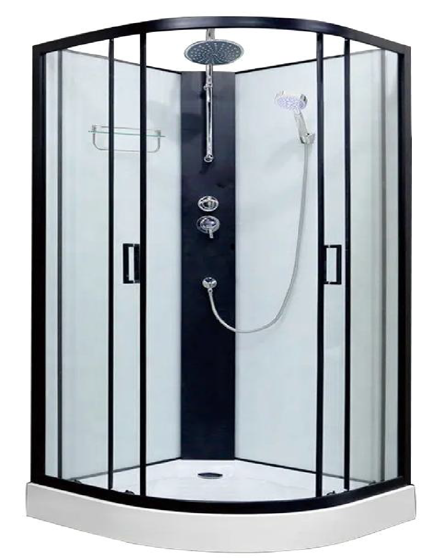 Smart Sliding Door Shower Room with Stylish Black Frame and Easy Installation