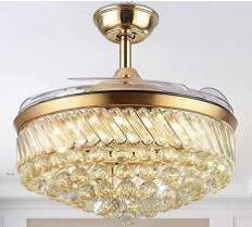 48W LED Ceiling Fan with Remote Control Silver Gold for Bedrooms