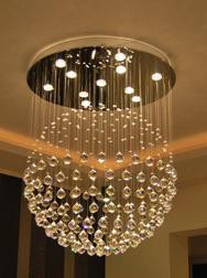 Crystal Chandelier with Silver Frame LED Lighting for Home Decor