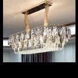 Luxury Rectangle Cool White LED Chandelier with SS Colour Metal  Body